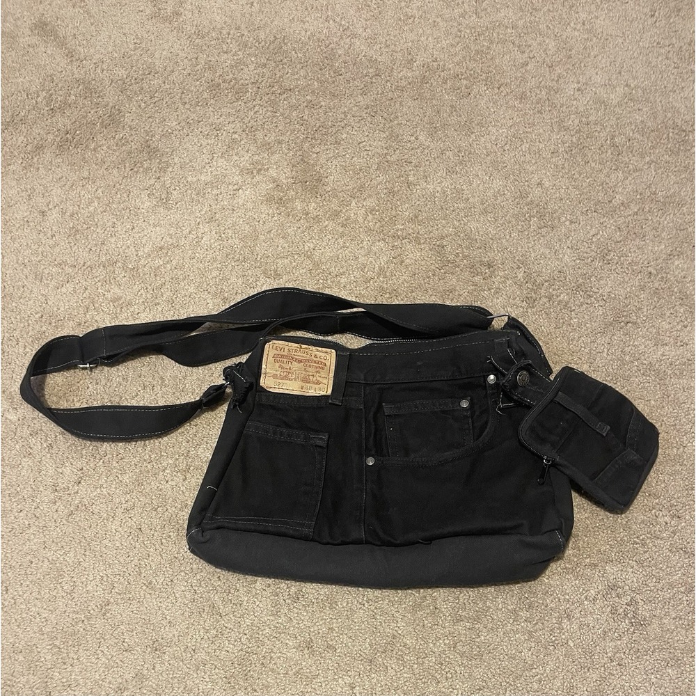 Levis Lee Handbag Purse Womens Handmade Black Denim Bag